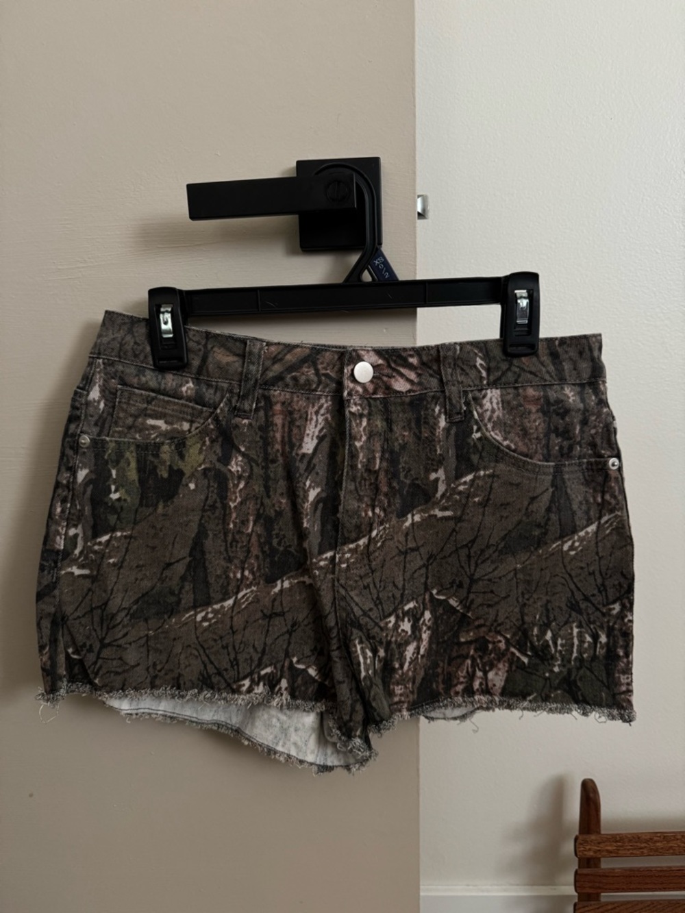 Fashion Nova Women's Camo Denim Cutoff Shorts - Brown/Green/Black